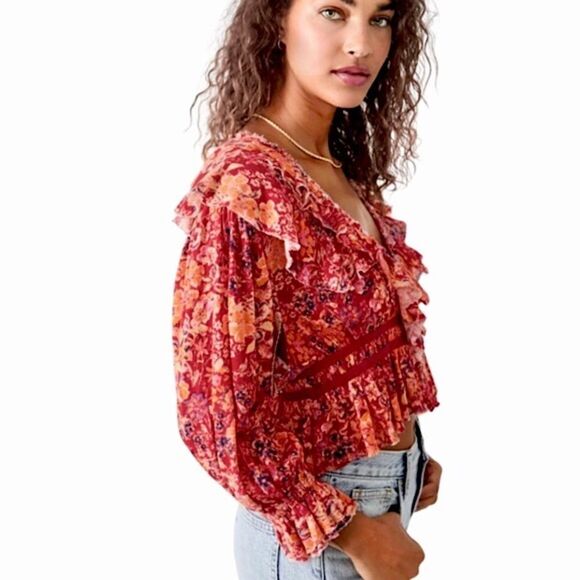 NWT Free People Rudi Ruffle Top - Picture 5 of 8